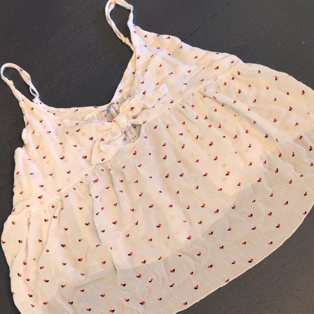 Free People  Hearts Perfect For Valentine'sWhite and Red Tank Top